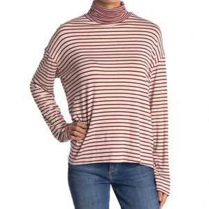 Project Social  T PST Mixed Stripe Turtleneck Top Size M